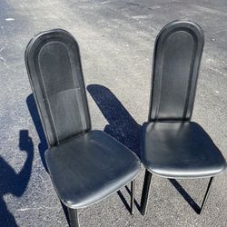 1970s Vintage Italian Leather Dining Chairs