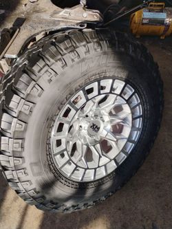 17x9 XM rims 6 lug 6x139 6x135 on used tires 285 70 17