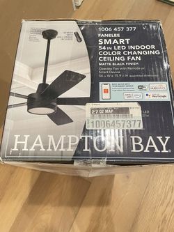 Black 54” Ceiling Fan With Light