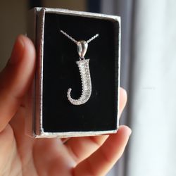 Collar De Plata 925 Letra J