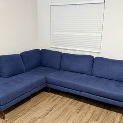 Ginger Denim 2 Piece 110" Sectional with Left  Arm Facing Corner Chaise 