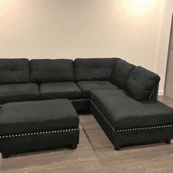 New Black Sectional Couch / free Delivery