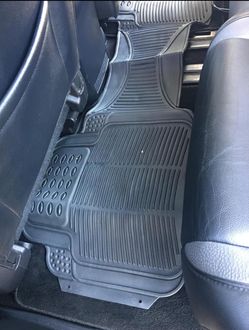 All Weather Rubber Car Interior Floor Mats 3-Piece Trimmable Waterproof Black Heavy Duty Universal Fit  Tapete para carro de plástico vinil contra el 