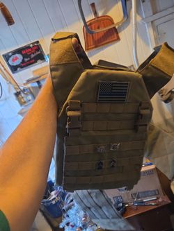 Olive Green Tactical MOLLE Plate Carrier Vest