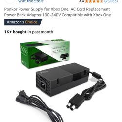Ponkor Power Supply for Xbox One, AC Cord Replacement Power Brick Adapter 100-240V Compatible with Xbox One