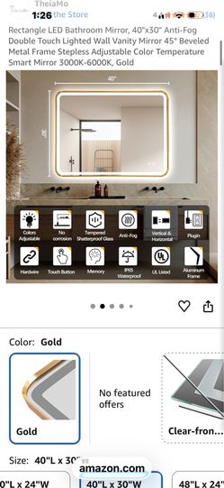 40x30 light up mirror