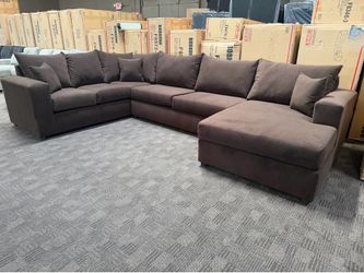 Rich Chocolate brown velvet sectional