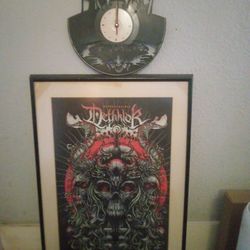 Metalocalypse clock and Deathklok framed poster
