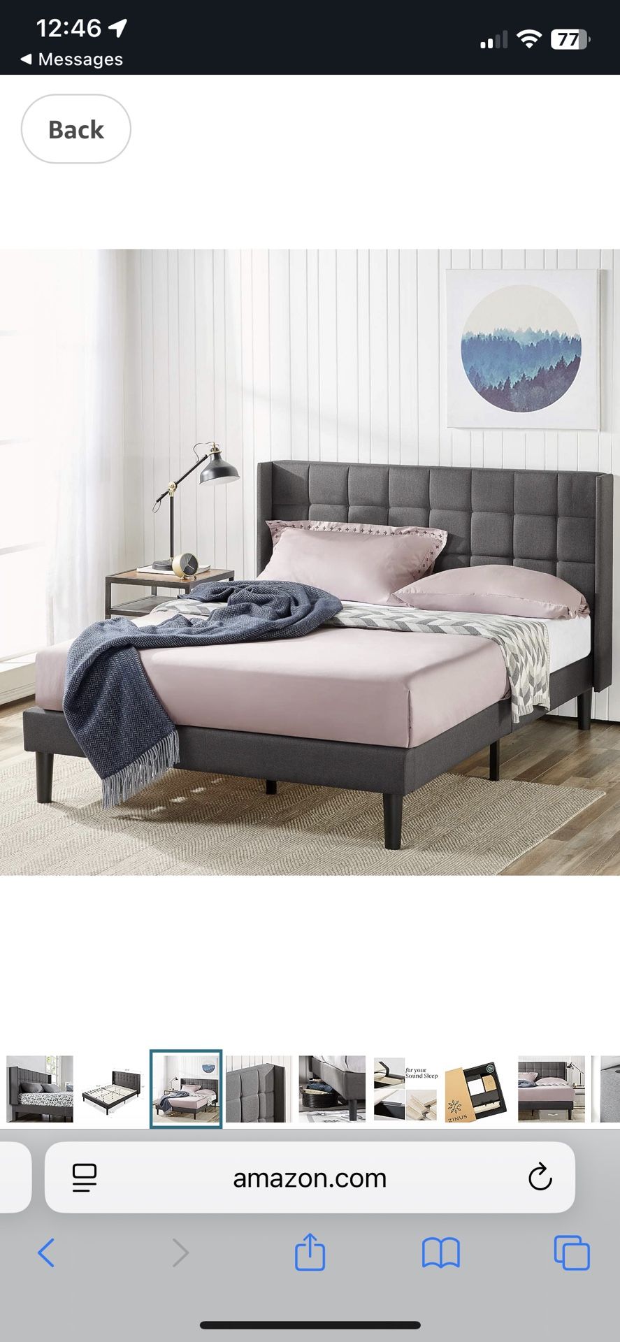 Queen Grey bed frame