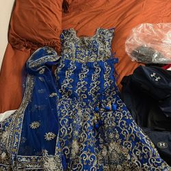 Blue Bridal Lengha
