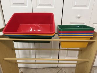 Colorful Multi-Bin Toy & Classroom Organizer – Great Condition!