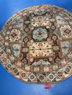 Moroccan Wool Round Hand Knotted Persian Rug