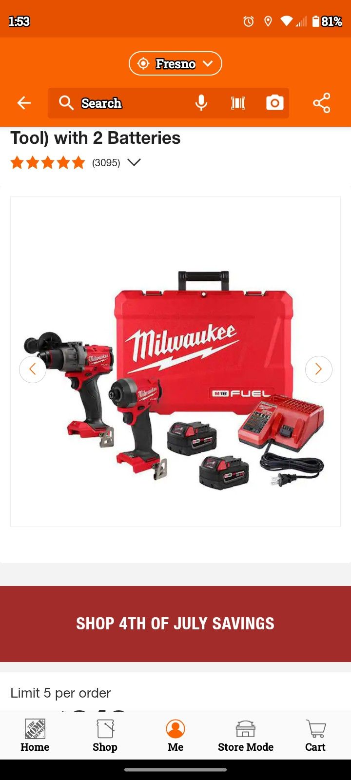 M18 Fuel Milwaukee Hammer Drill And Impact Drill