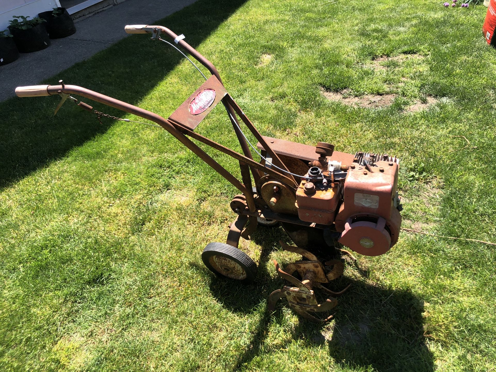 Vintage Rototiller Tiller Garden Cultivator Merry Brand Please Read Cub