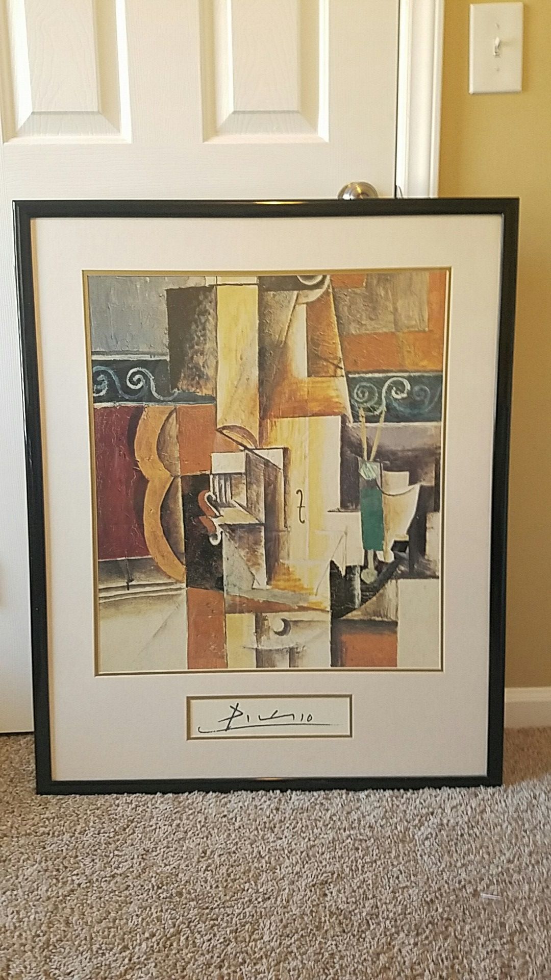 Picasso print , framed with matting Art home decor