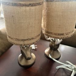 Reindeer Lamp Set Antique 