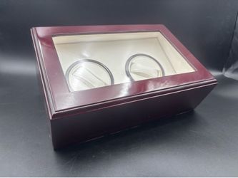 Steinhausen Rotation High Gloss Red Burlwood Finish 2-Watch Winder