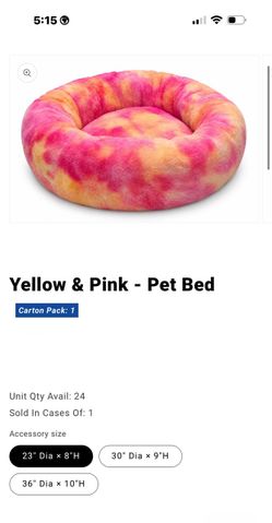 Yellow & Pink Tie-Dye Round Pet Bed