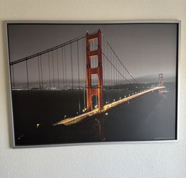 Framed Golden Gate Bridge Wall Art – 55”x40” – Excellent Condition
