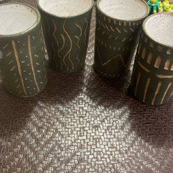 Pottery Cup Set Of 4 