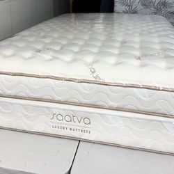 Queen mattress SAATVA organic cotton retail price $2200 luxury firm 14.5 inch (mattress only) extra charge delivery depending the distance   Never sle