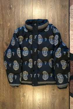 Profound Black Bandana Paisley Puffer Jacket