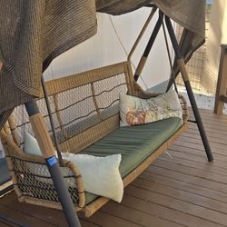 Porch Swing With Pillows