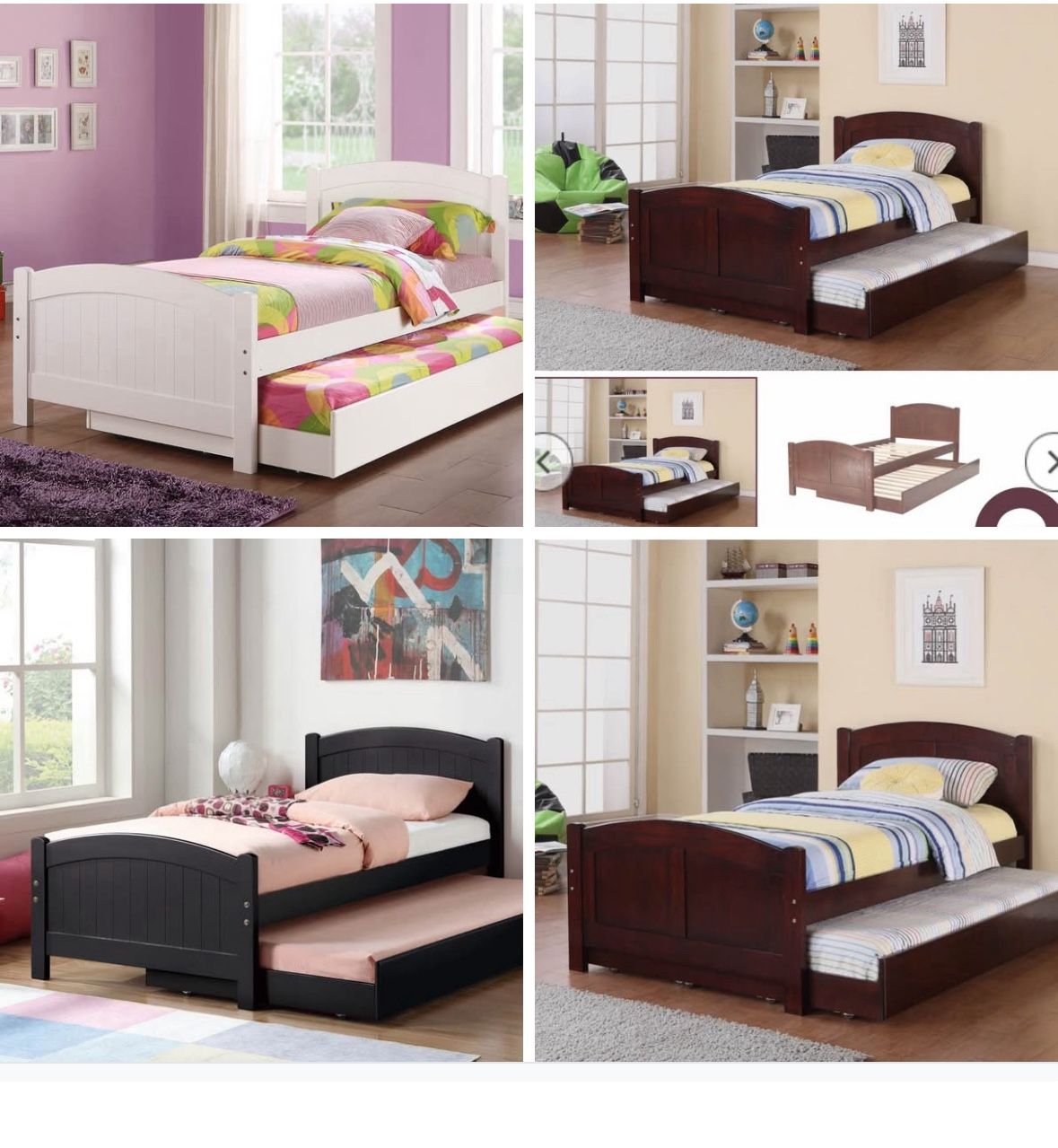 Twin Bed With Twin Trundle Not Including Mattress