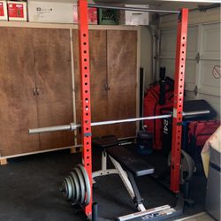 Squat rack, Bench, Plates 