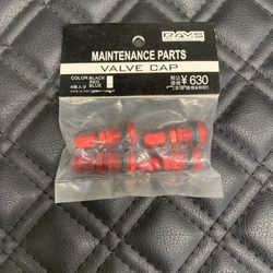 Rays Valve Stem Caps Cover Red 