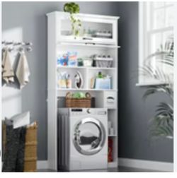 NEW Over Washer Dryer Storage Cabinet White Space Saver