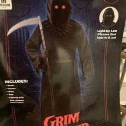 5 Pc Grim Reaper Boys Costume Size M