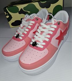BAPE Shoes Bapestas, Pink Low Top Sneakers, New in Box (Read Description)