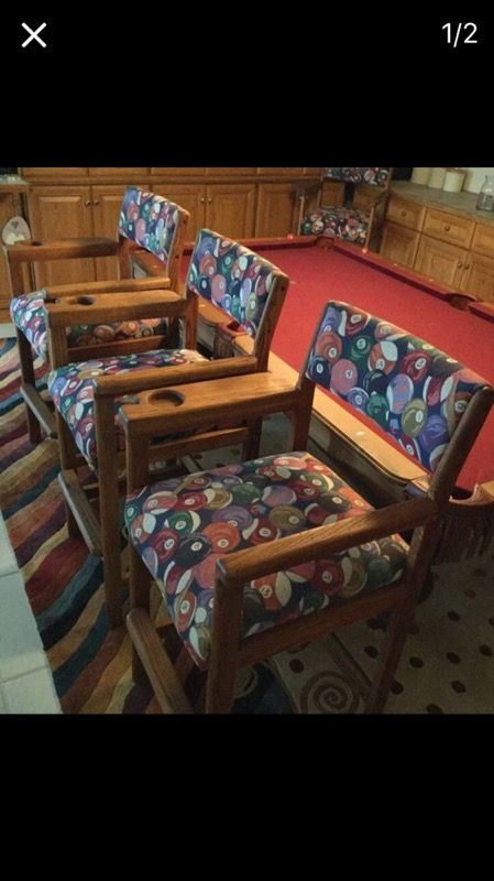 8ft Brunswick Tahoe Contender 3pc -1inch slate, poker/game table, 6 caster chairs, 5 spectator billiard chairs 1 double spectator chair,