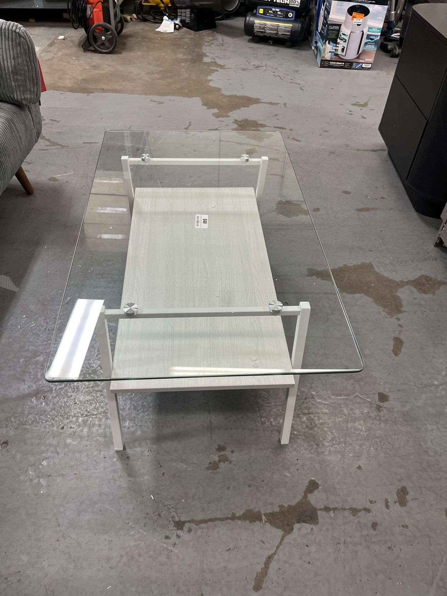 Modern Rectangle Tempered Clear Glass Coffee Table