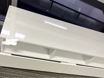 White Gloss TV Stand with Drawers