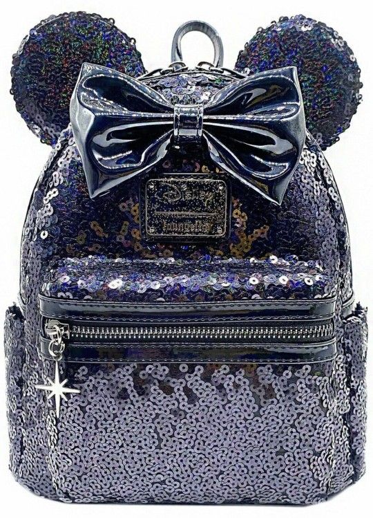 Disney Loungefly Celestial Dreams Black Sequin Minnie Backpack