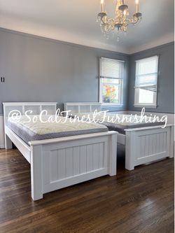 New white twin bed with mattress