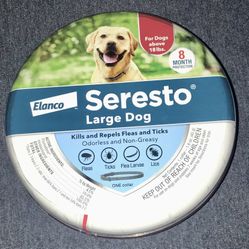 🐶 NEW!  Seresto Genuine Flea & Tick Collar for Large Dogs (over 18 Pounds), 1 Collar (8-month supply)