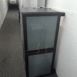 Glass door TV stand