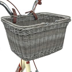 Cruiser bike basket, gray woven