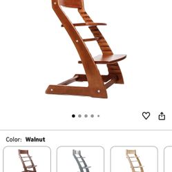 Adjustable Wooden High Chair for Babies, Toddlers & Kids