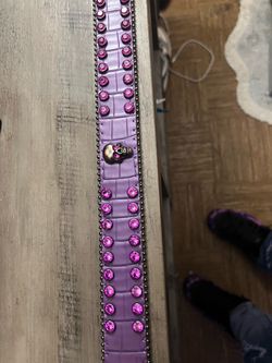 Purple Rhinestone Skull Belt bb Simon
