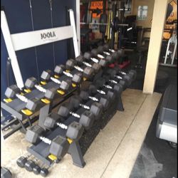 🔥2 Day Sale!🔥 Rubber Hex Dumbell Sets With Commercial Grade Rack 5-50 55-100 5-100