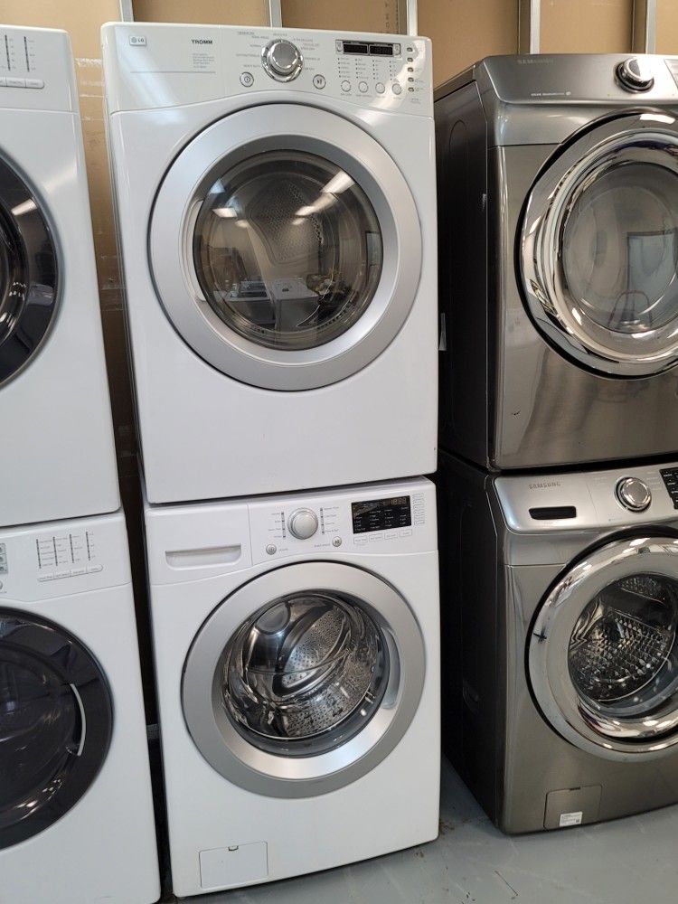 LG Front Loading Washer And Stackable Gas Dryer Set 