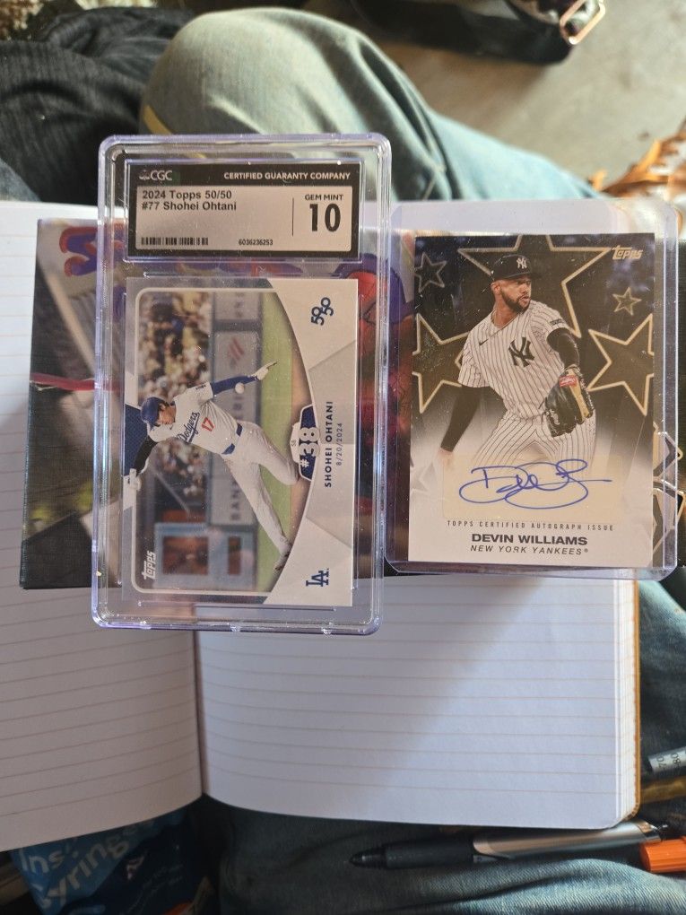 2 Topps Rare Baseball Cards Shohei Ohtani And Devin Williams