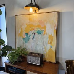 Canvas Wall Art With White Oak Frame.