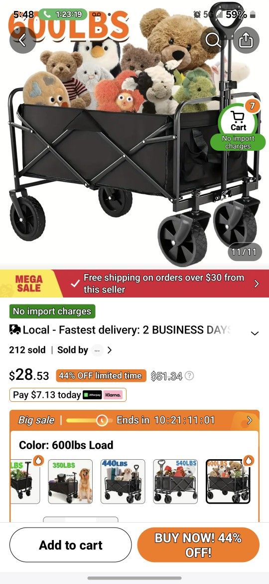 Brand NEW! Already assembled. It's the perfect size for a toddler or to bring groceries home in.