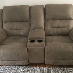 Loveseat Double Recliner With Console