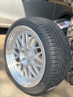 Aodhan AH-02 18x8.5 5x114.3 +35 silver machine lip with 225/40R18 venom tires available we finance